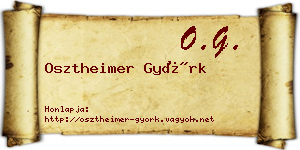 Osztheimer Györk névjegykártya